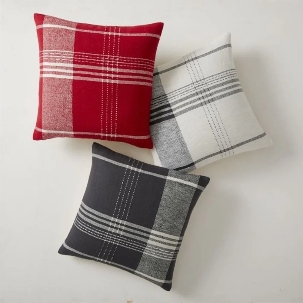 west elm | woven origin plaid pillow cover